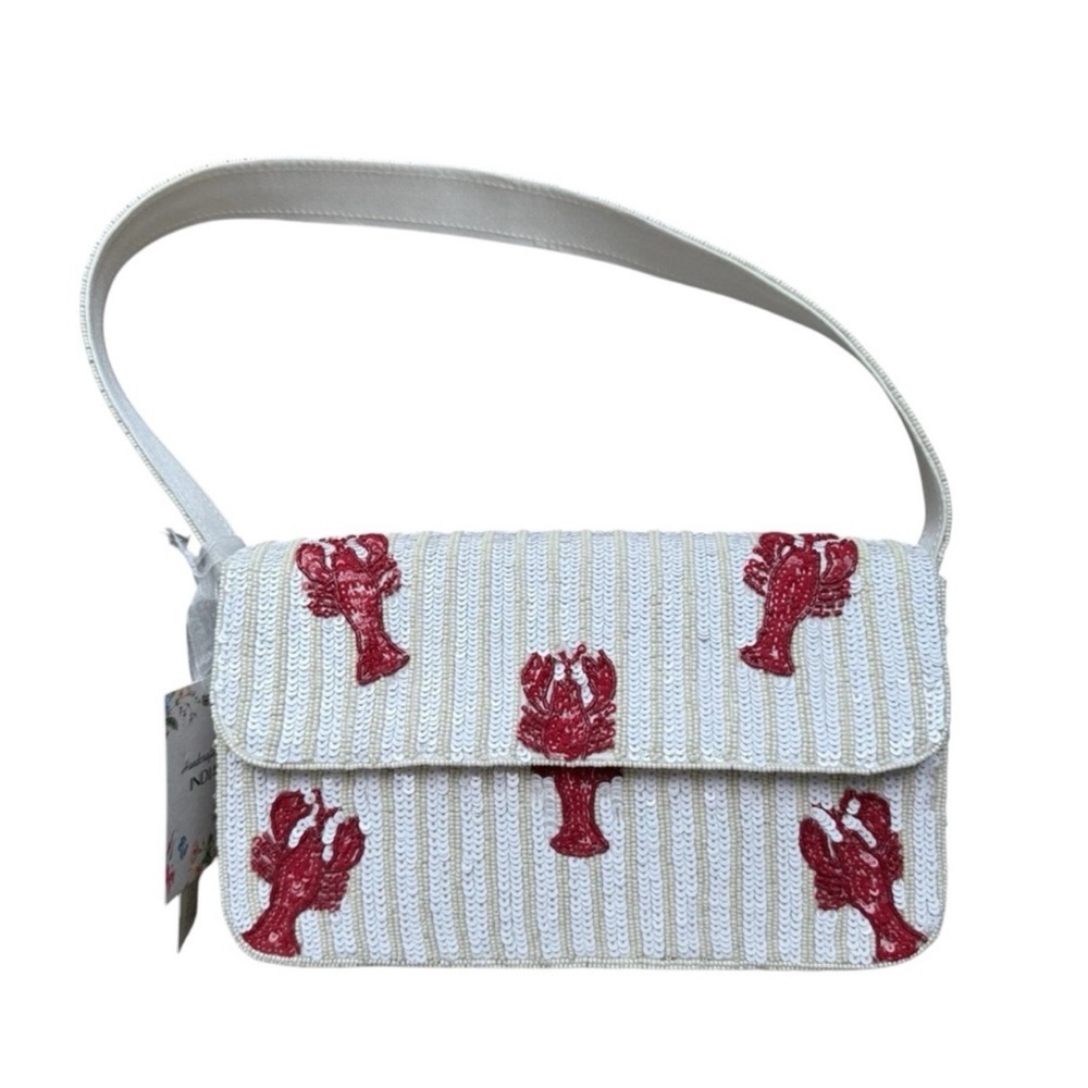 🔥Viral🔥 White & Red Lobster Beaded Shoulder Bag Made in India